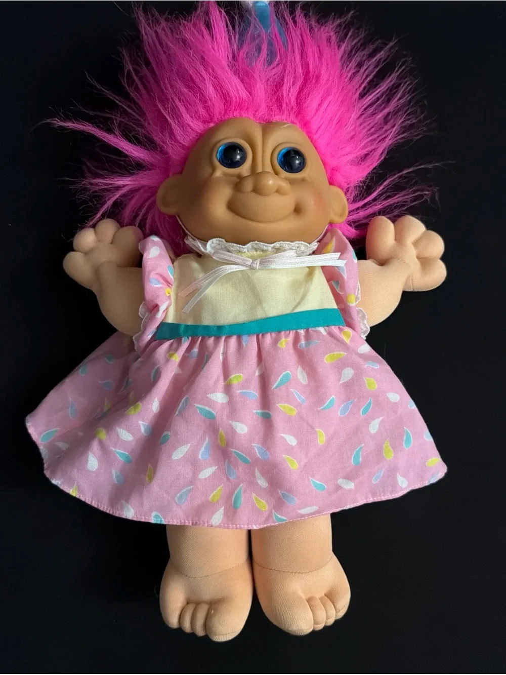 Russ Pink-Haired Birthday Troll Doll with Blue Hat